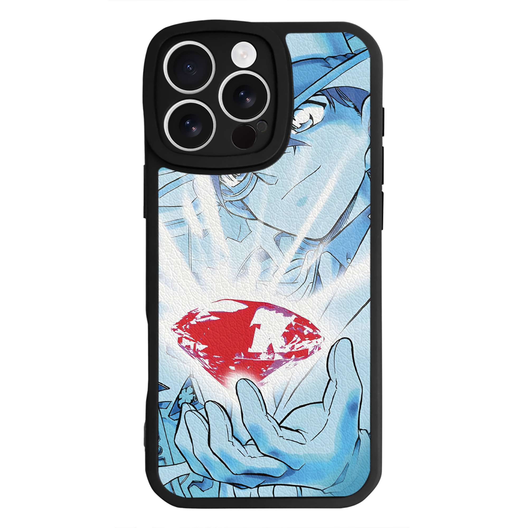 （画像用） 名探偵コナン Detective Conan 【iPhone 16シリーズ対応】シリコンスマホケース（レザー調） 材質：シリコン